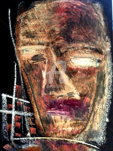 Peinture intitulée "Masque" par Pascal, Œuvre d'art originale