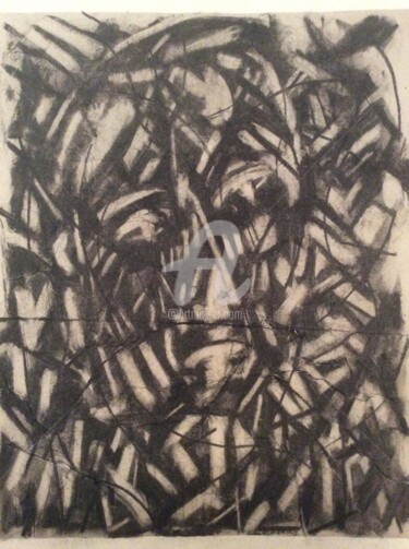 Peinture intitulée "visage en fugue" par Pascal, Œuvre d'art originale