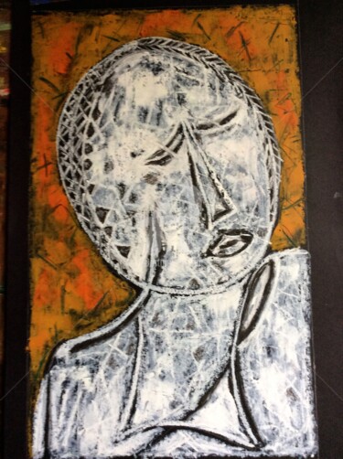 Peinture intitulée "Homme lune" par Pascal, Œuvre d'art originale