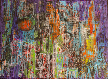 Painting titled "Signals" by Nathalie Gribinski, Original Artwork, Marker Mounted on Wood Stretcher frame