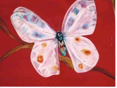 Peinture intitulée "022.jpg papillon" par Marie-Ange Nicaise, Œuvre d'art originale, Huile Monté sur Châssis en bois