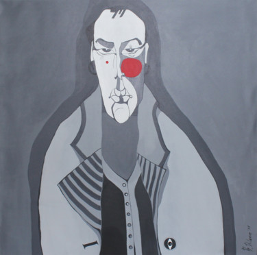 Painting titled "Him" by Dulguun, Original Artwork, Acrylic
