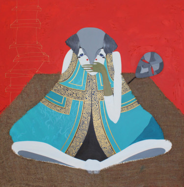 Painting titled "Who am I?" by Dulguun, Original Artwork, Acrylic