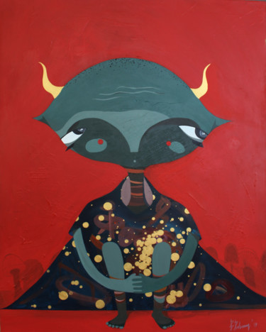 Painting titled "I'm walking" by Dulguun, Original Artwork, Acrylic