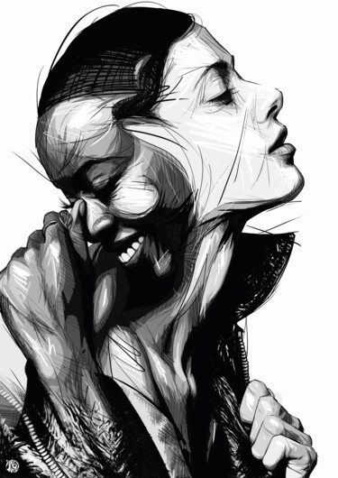 Arts numériques intitulée "Black & White" par Art De Noé, Œuvre d'art originale, Peinture numérique