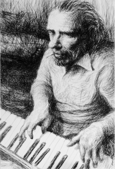 Dessin intitulée "Bukowski" par Sébastien Bocquet, Œuvre d'art originale, Stylo à bille