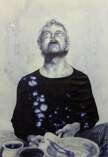 Dessin intitulée "Brautigan" par Sébastien Bocquet, Œuvre d'art originale, Stylo à bille