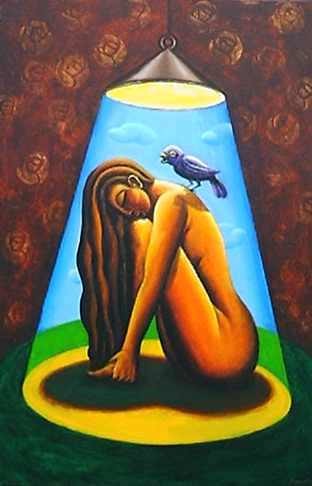 Painting titled "Silent Dialogue" by Marcelo Novo, Original Artwork