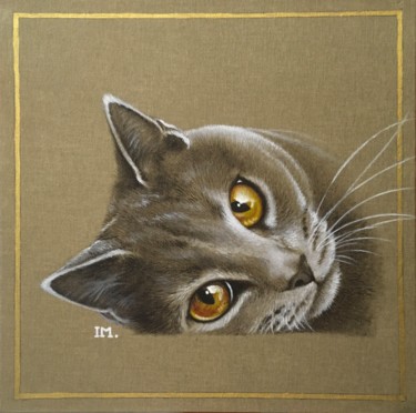 Peinture intitulée "Carré entoilé n 1" par Isabelle Molinard, Œuvre d'art originale, Acrylique