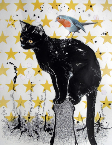 Peinture intitulée "bestiaire" par Catherine Cornec, Œuvre d'art originale, Acrylique