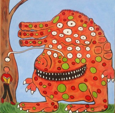 Peinture intitulée "Lecture d'outre esp…" par Aorlius, Œuvre d'art originale, Acrylique