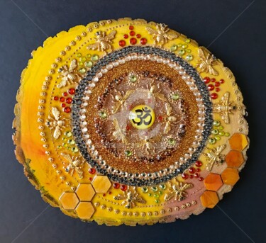 Painting titled "Om 25/108 - Bee med…" by Mona Bessaa, Original Artwork, Acrylic