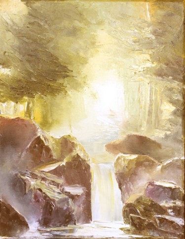 Peinture intitulée "FORET EN SUB" par Ma, Œuvre d'art originale, Huile