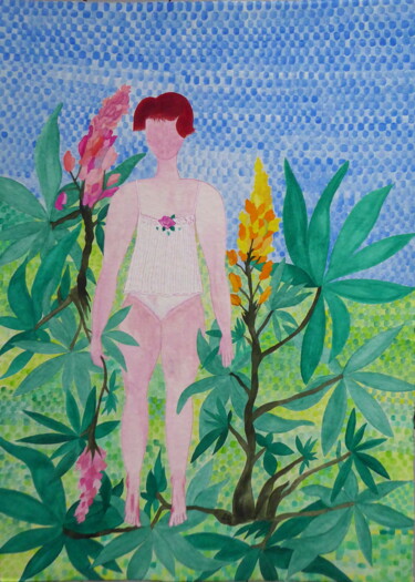 Peinture intitulée "Au matin" par Laure Barlet, Œuvre d'art originale, Aquarelle