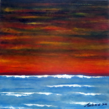 Peinture intitulée "night-is-setting-in…" par Marianne Charlotte Mylonas-Svikovsky (Marlo), Œuvre d'art originale, Acrylique