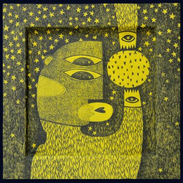 Mange-moi des yeux Dessin intitulée "Mange-moi des yeux" par Fabienne Chemin, Œuvre d'art originale