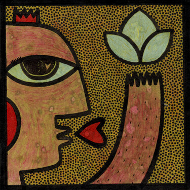 Love lotus Dessin intitulée "Love lotus" par Fabienne Chemin, Œuvre d'art originale