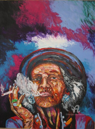 Pintura intitulada "FUMADORA" por Emanuel Aguiar, Obras de arte originais