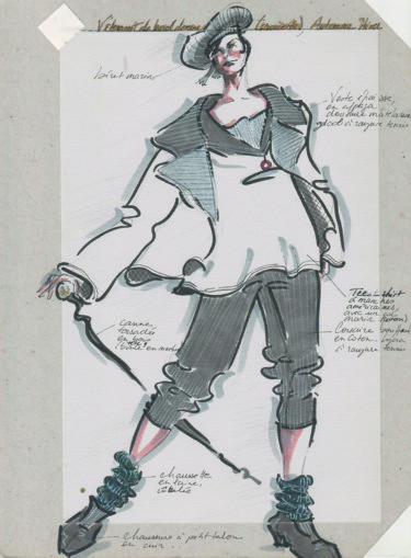 Dandy VI Dessin intitulée "Dandy VI" par Elisabeth Tiffon (Eli TIFFON CUENCA), Œuvre d'art originale, Stylo à bille
