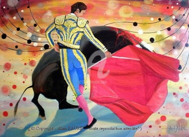 绘画 标题为“LA CAPE ET L'EPEE” 由Alain Faure, 原创艺术品, 丙烯 安装在木质担架架上