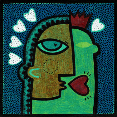 Dessin intitulée "Atout coeur" par Fabienne Chemin, Œuvre d'art originale