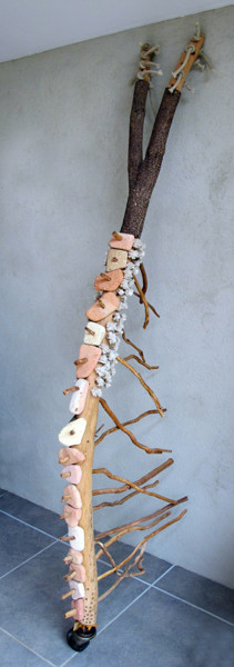 Sculpture intitulée "totem-briques" par Alain Platet, Œuvre d'art originale