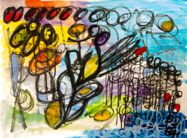 Painting titled "The New Horizon" by Nathalie Gribinski, Original Artwork, Watercolor