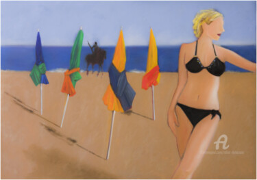 Relations 003 (menace sur Deauville) 「Relations 003 (mena…」というタイトルの絵画 Alliet-Delacroixによって, オリジナルのアートワーク, オイル
