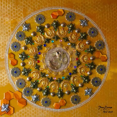 Peinture intitulée "Om 26/108 - Bee med…" par Mona Bessaa, Œuvre d'art originale, Acrylique