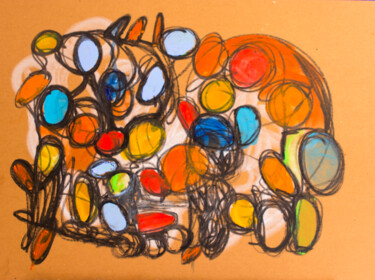 Painting titled "Money Pig" by Nathalie Gribinski, Original Artwork, Acrylic