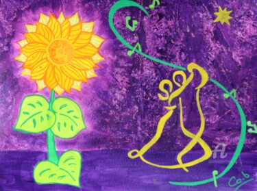 Peinture intitulée "Danse des âmes, co-…" par Corinne Brossier (Atelier de l'imaginaire), Œuvre d'art originale, Acrylique