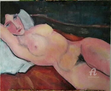 Peinture intitulée "Femme allongée D'ap…" par Rodolphe Lavayssiere, Œuvre d'art originale, Acrylique