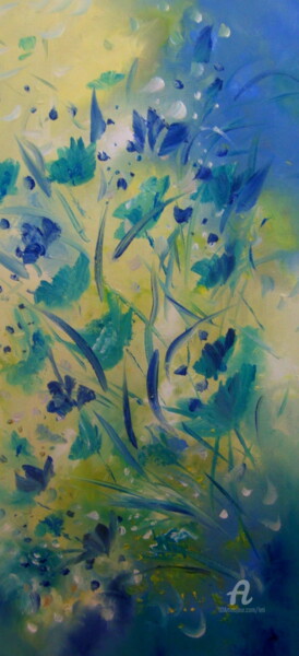 Painting titled "LEGERETE PRINTANIERE" by Léti, Original Artwork, Oil Mounted on Wood Stretcher frame