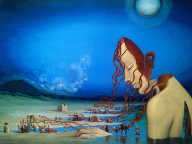 Painting titled "la puerta de el loco" by Alfredo Acle Aguirre, Original Artwork, Oil
