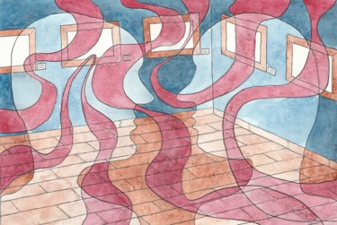 Painting titled "Internal Dialogue" by Sandro Cocco, Original Artwork, Watercolor