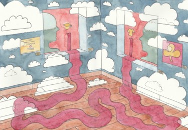 Painting titled "Dreams or Illusions" by Sandro Cocco, Original Artwork, Watercolor