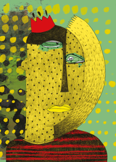 Le rois des pois Arts numériques intitulée "Le rois des pois" par Fabienne Chemin, Œuvre d'art originale, Travail numérique 2D