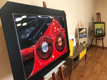 Painting titled "Close Ferrari Enzo" by Carol Vargas, Original Artwork, Oil