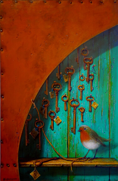 Painting titled "Les clefs" by Philippe Vercellotti, Original Artwork, Acrylic