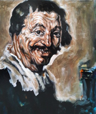Peinture intitulée "" L'homme au verre…" par Sam Keusseyan, Œuvre d'art originale, Acrylique