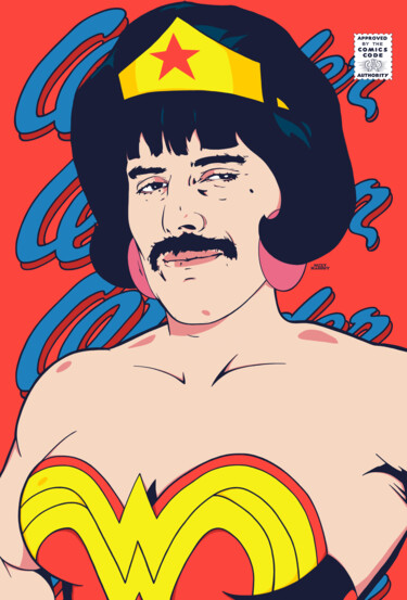 Dessin intitulée "Wonder-Man" par Sexy Rabbit, Œuvre d'art originale, Photographie numérique