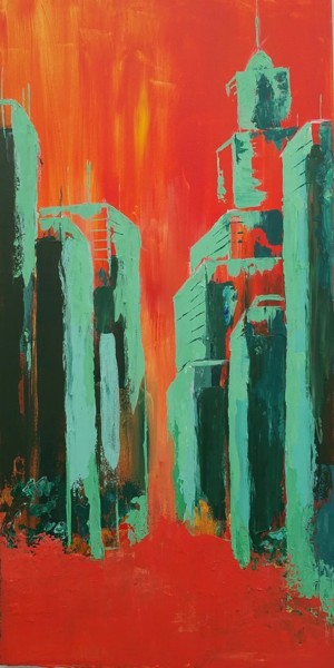 Peinture intitulée "Building" par Philippe Dran, Œuvre d'art originale, Acrylique