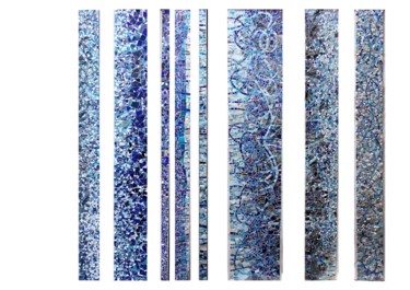 제목이 "progression bleue."인 조형물 Laurent Hunzinger로, 원작, 모자이크