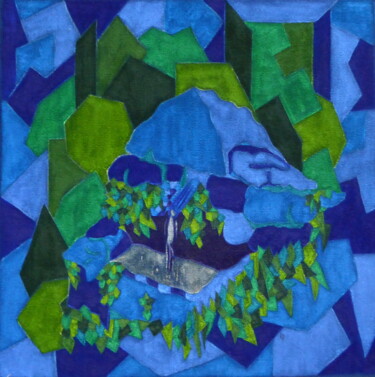 Peinture intitulée "La petite fontaine" par Laure Barlet, Œuvre d'art originale, Huile