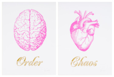印花与版画 标题为“Order Chaos Magenta…” 由Dangerous Minds Artists, 原创艺术品, 丝网印刷