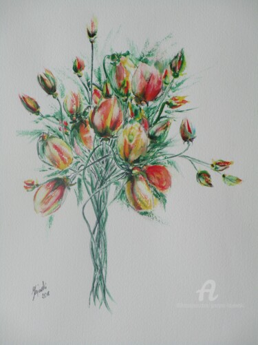 Malerei mit dem Titel "flowers-of-meadow-g…" von Grazyna Hajewski, Original-Kunstwerk, Aquarell