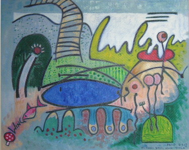 Pond - Or Think Up Your Own Title Painting titled "Pond - Or Think Up…" by Gerald Shepherd F.F.P.S., Original Artwork, Oil