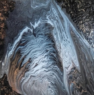 La mer de glace Peinture intitulée "La mer de glace" par Hkine, Œuvre d'art originale, Acrylique