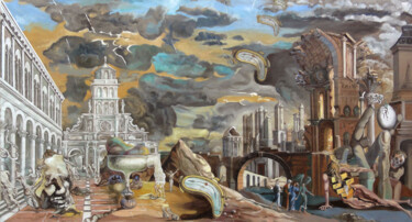 Peinture intitulée "Ramollissement impr…" par Gilles Chambon, Œuvre d'art originale, Huile