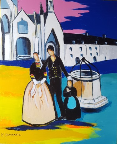 A LOCRONAN Peinture intitulée "A LOCRONAN" par Michele Devinante, Œuvre d'art originale